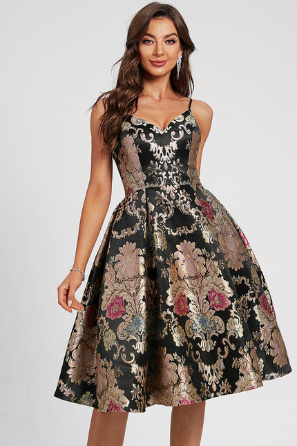 Robe Cocktail Fleurie Luxueuse