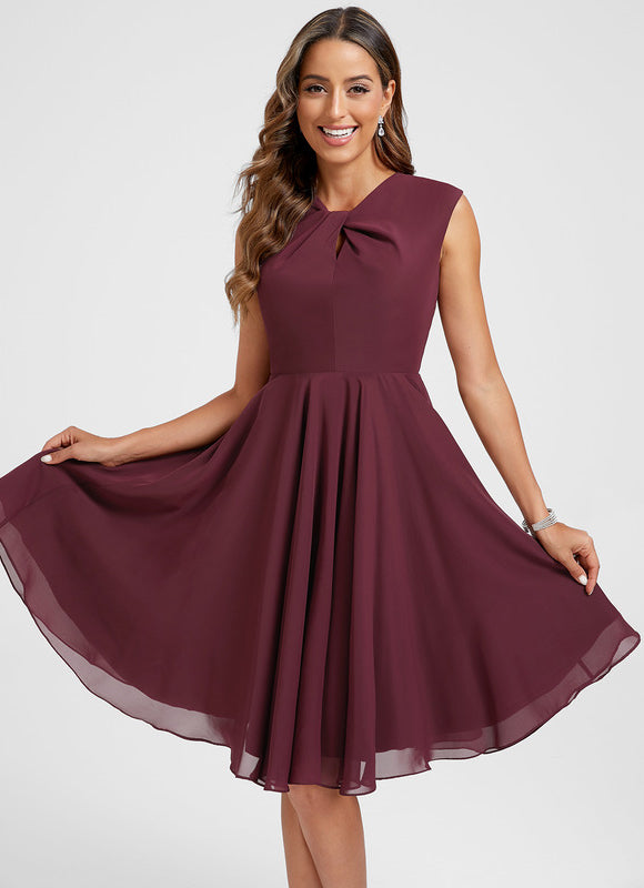 Robe Cocktail Mousseline Émeraude