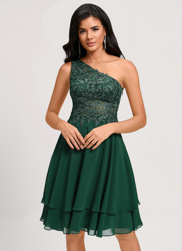 Robe Cocktail Flottante Émeraude - gallery 2