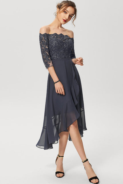 Robe Cocktail Étoilée Noire - gallery 1