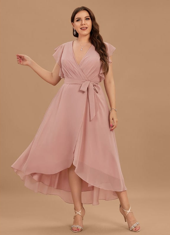 Robe Cocktail Fluide Vert Pâle - gallery 4