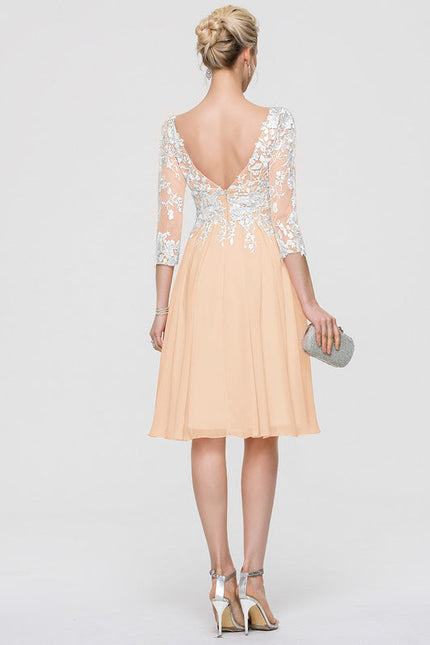 Robe Cocktail Bordeaux Dentelle - gallery 1