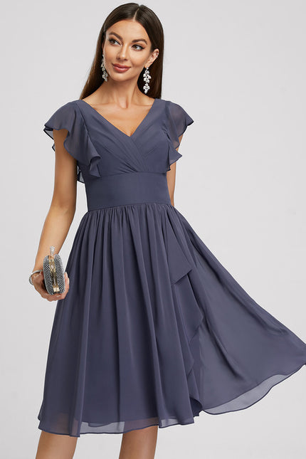 Robe Cocktail Mousseline Émeraude