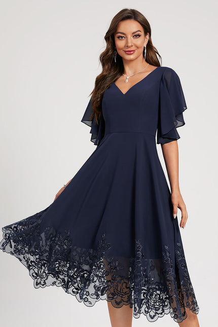 Robe Cocktail Mousseline Nocturne