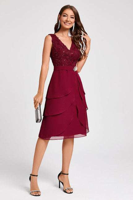 Robe Cocktail Volants Élégante - gallery 2