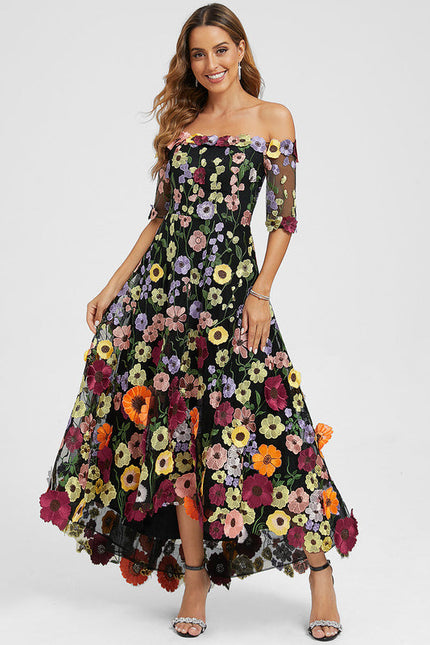 Robe Cocktail Fleur Étoilée