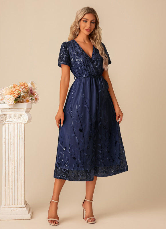 Robe De Cocktail Tulle Et Dentelle - gallery 6