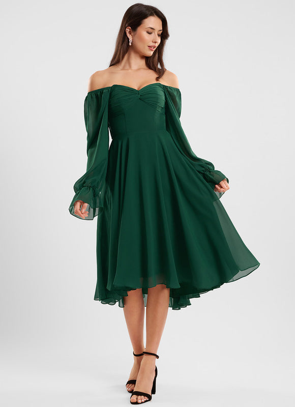 Robe Cocktail Fluide Vert Pâle - gallery 6