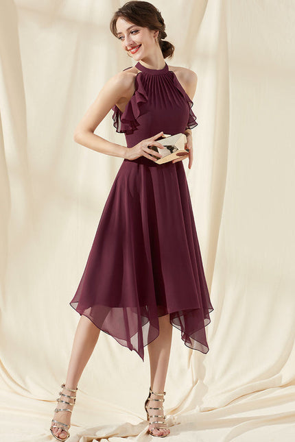 Robe Cocktail Aérienne Bordeaux - gallery 5