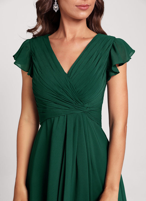 Robe Cocktail Mousseline Asymétrique - gallery 2