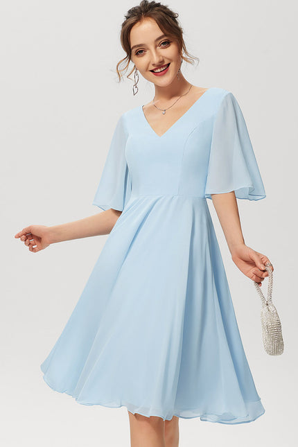 Robe Cocktail Mousseline Asymétrique