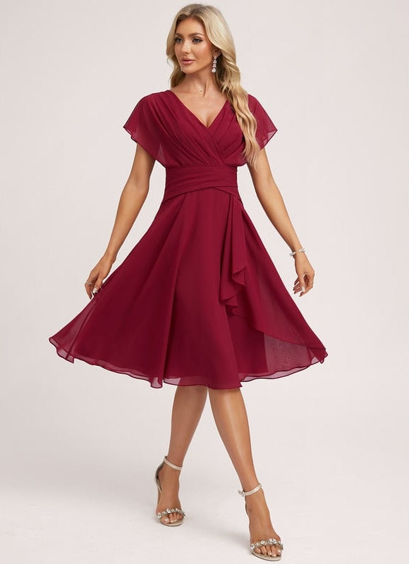 Robe Cocktail Mousseline Émeraude - gallery 2