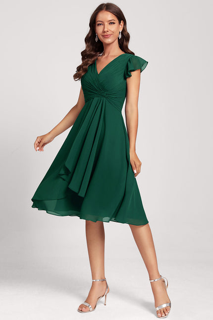 Robe Cocktail Mousseline Asymétrique - gallery 1