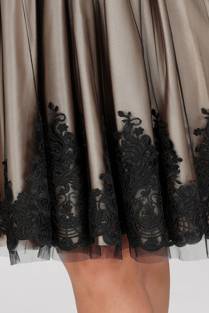 Robe Cocktail Noir Satiné Élégance - gallery 6