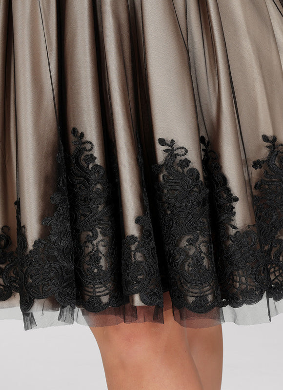 Robe Cocktail Noir Satiné Élégance - gallery 6