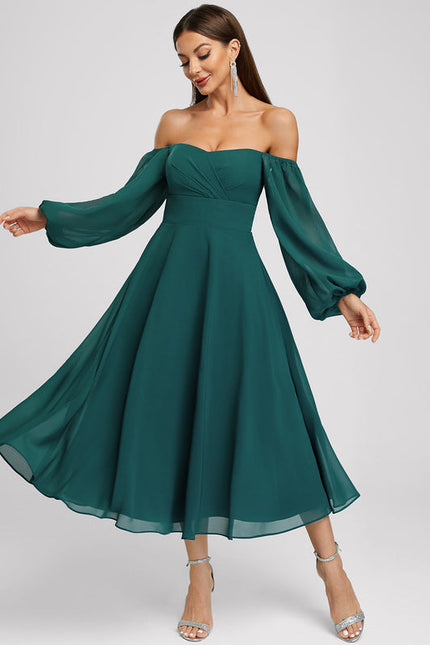 Robe Cocktail Émeraude Élégante - gallery 5