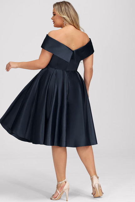 Robe Cocktail Satin Marine - gallery 6