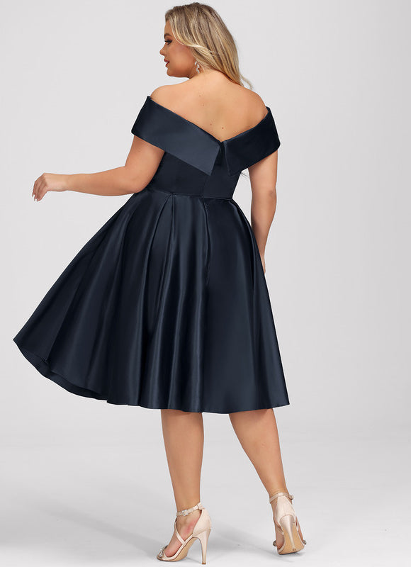 Robe Cocktail Satin Marine - gallery 6