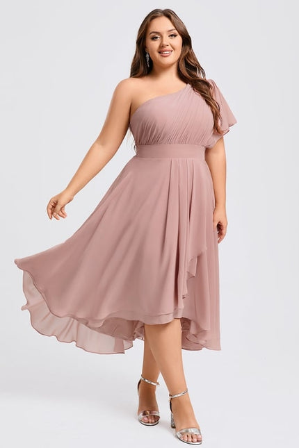 Robe Cocktail Mousseline Rose Poudré - gallery 5