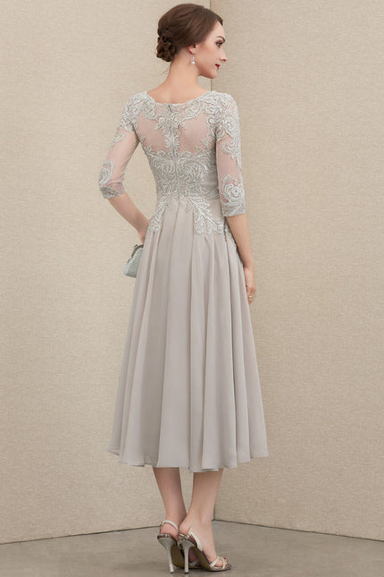 Robe Cocktail Grise Élégante - gallery 3