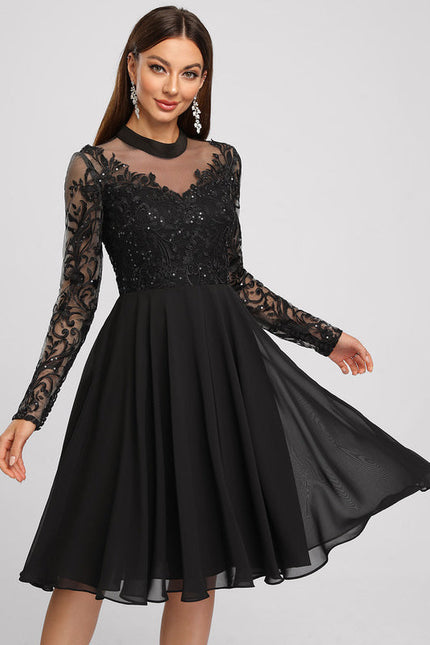 Robe Cocktail Aérienne Argentée - gallery 3