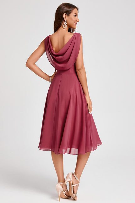 Robe Cocktail Mousseline Flottante - gallery 2