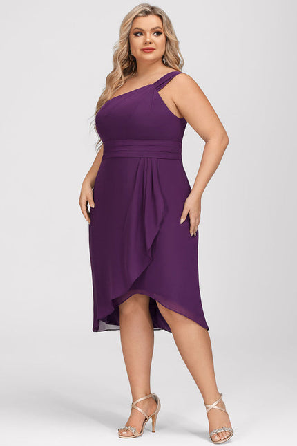 Robe Cocktail Violet Élégance Drapée - gallery 8