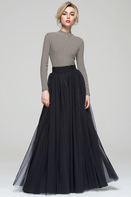 Robe Cocktail Noir Éthéré - gallery 5