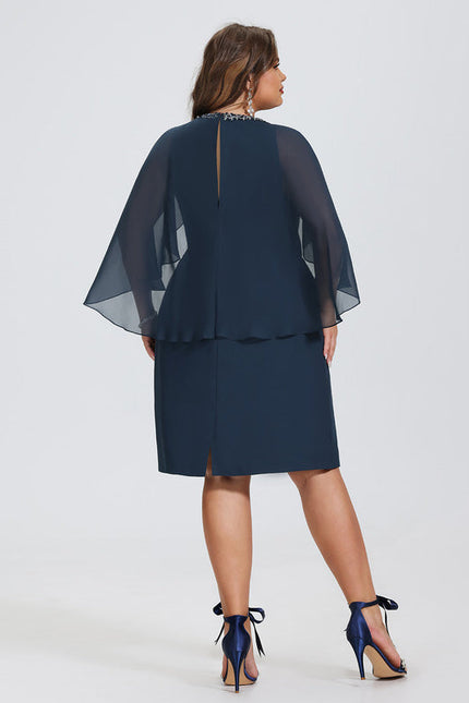 Robe Cocktail Élégance Marine Drapée - gallery 7