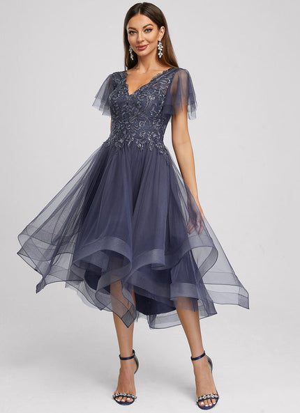 Robe Cocktail Tulle Étoilée