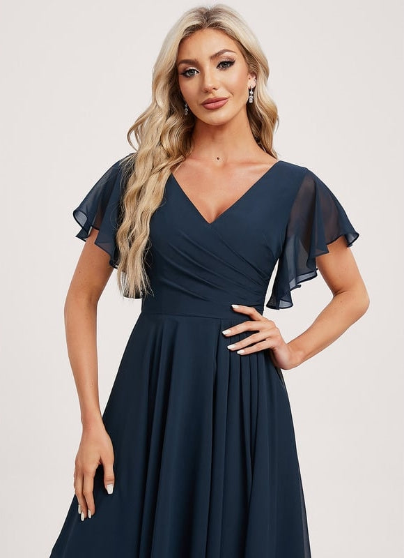 Robe Cocktail Fluide Vert Pâle - gallery 3