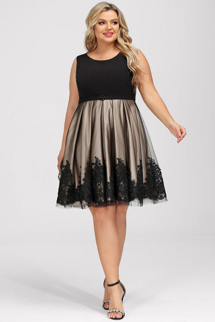 Robe Cocktail Noir Satiné Élégance - gallery 4