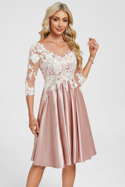 Robe Cocktail Satinée Florale - gallery 3