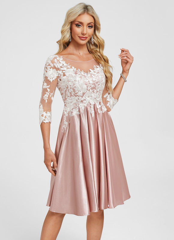 Robe Cocktail Satinée Florale - gallery 3
