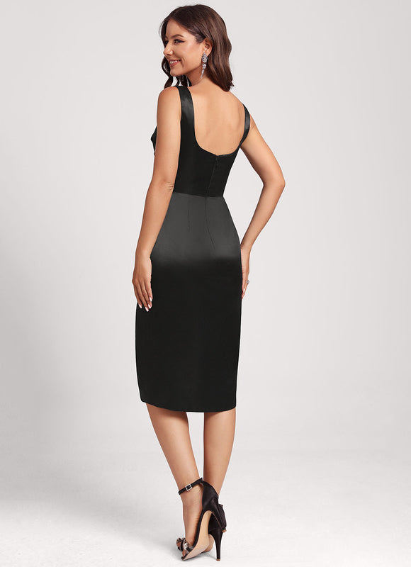 Robe Cocktail Satin Noir Chic - gallery 6
