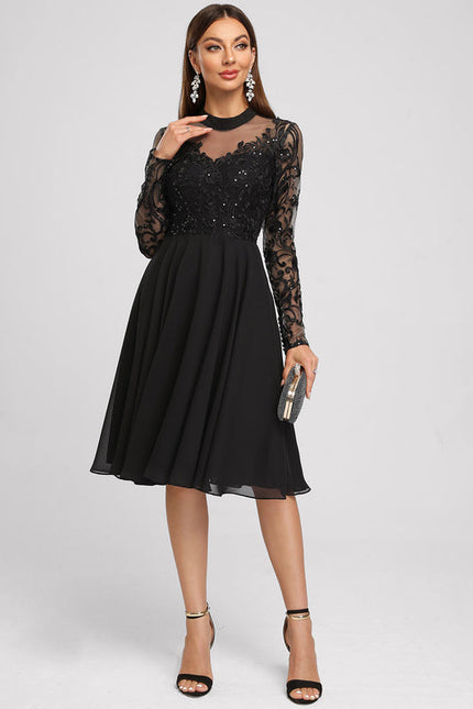 Robe Cocktail Aérienne Argentée - gallery 2