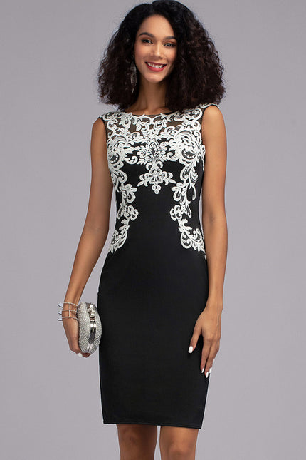 Robe Cocktail Noire Dentelle