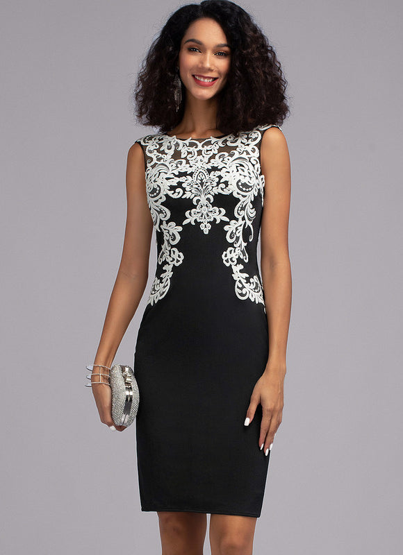 Robe Cocktail Noire Dentelle