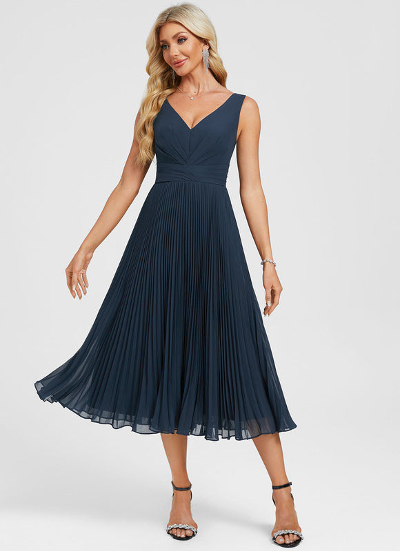 Robe Cocktail Flottante Saphir - gallery 1