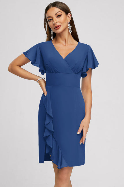 Robe Cocktail Violette Élégante - gallery 1