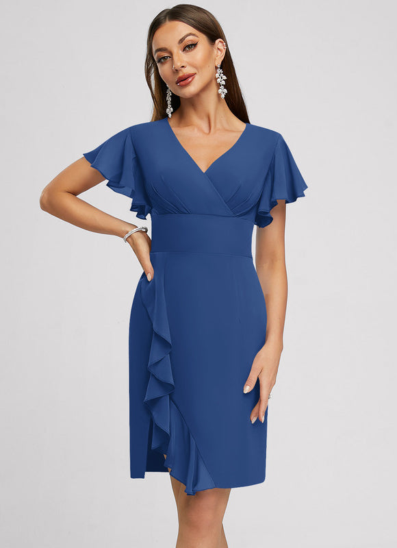 Robe Cocktail Violette Élégante - gallery 1