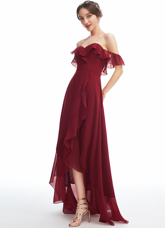 Robe Cocktail Rouge Flottant Élégant