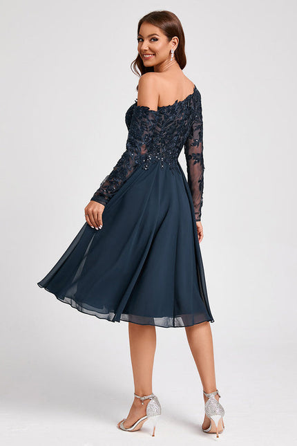 Robe Cocktail Dentelle Marine - gallery 1