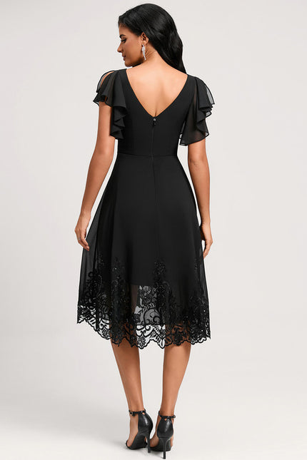 Robe Cocktail Noire Élégante - gallery 5