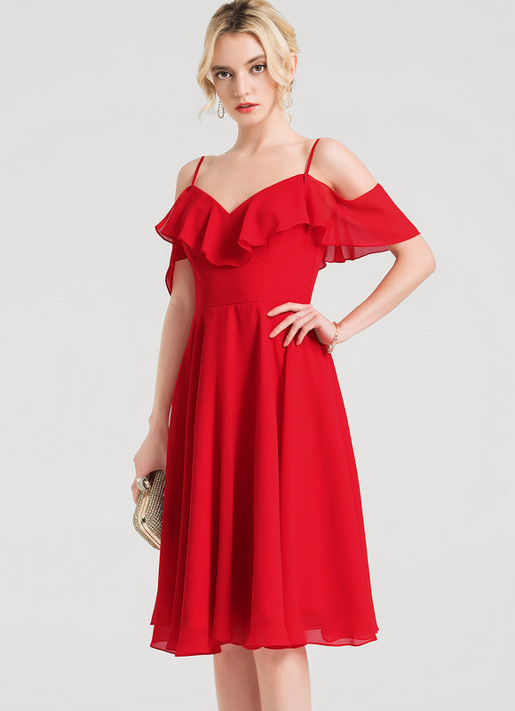 Robe Cocktail Mousseline Émeraude - gallery 1