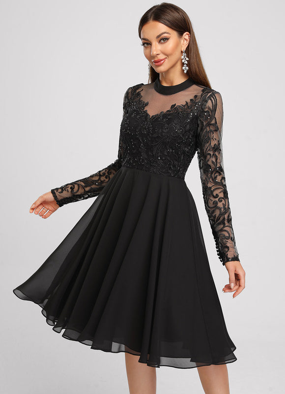 Robe Cocktail Aérienne Argentée