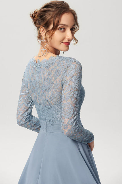 Robe Cocktail Aérienne Grise - gallery 2