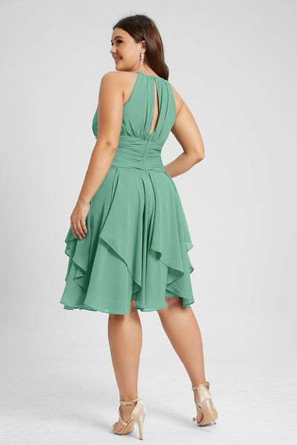 Robe Cocktail Vert Cascade Chic - gallery 7