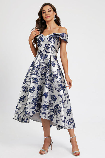 Robe Cocktail Fleur Satinée - gallery 2