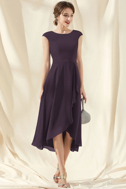 Robe Cocktail Violet Élégant - gallery 1